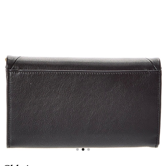 Chloé CHLOÉ SPIN FLAP WALLET ON CHAIN IN GRAINED LEATHER  Chloe Spin Flap Leather Wallet On Chain